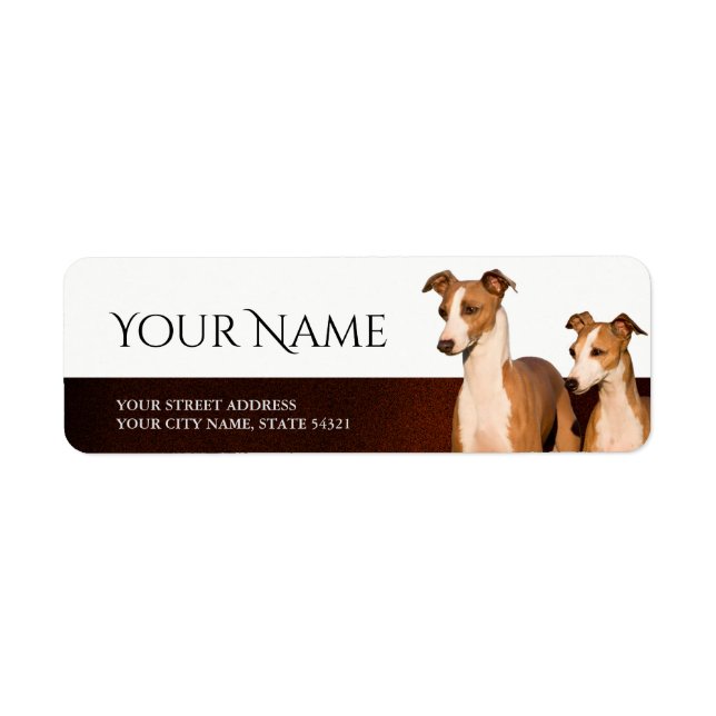 Label d'adresse de retour Greyhounds italien (Devant)