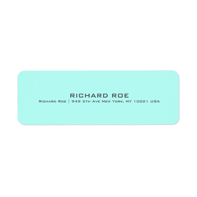 Label d'adresse de retour moderne Cyan Professiona (Devant)