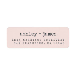 Label d'adresse de retour pour Mariage rose Pastel