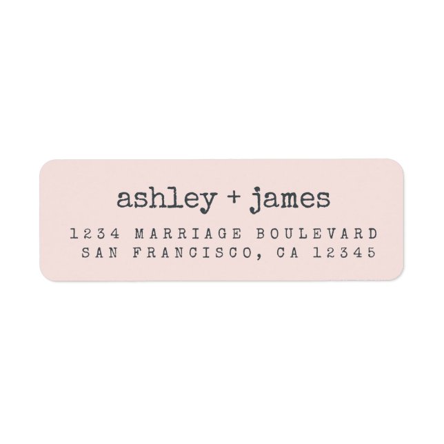 Label d'adresse de retour pour Mariage rose Pastel (Devant)