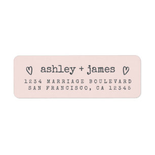 Label d'adresse de retour pour Mariage rose Pastel