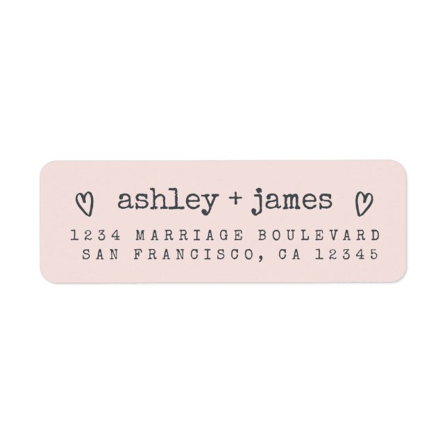 Label d'adresse de retour pour Mariage rose Pastel (Devant)
