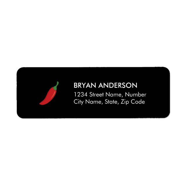 Label d'adresse de retour Red Chili Pepper (Devant)