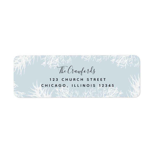 Label d'adresse de retour White Foliing d'hiver (Devant)