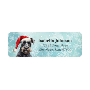 Label de l'adresse de retour Christmas Schnauzer