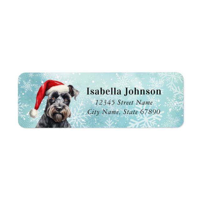 Label de l'adresse de retour Christmas Schnauzer (Devant)