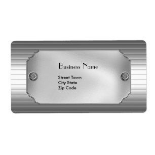 Label Elegant Business Metal Chrome