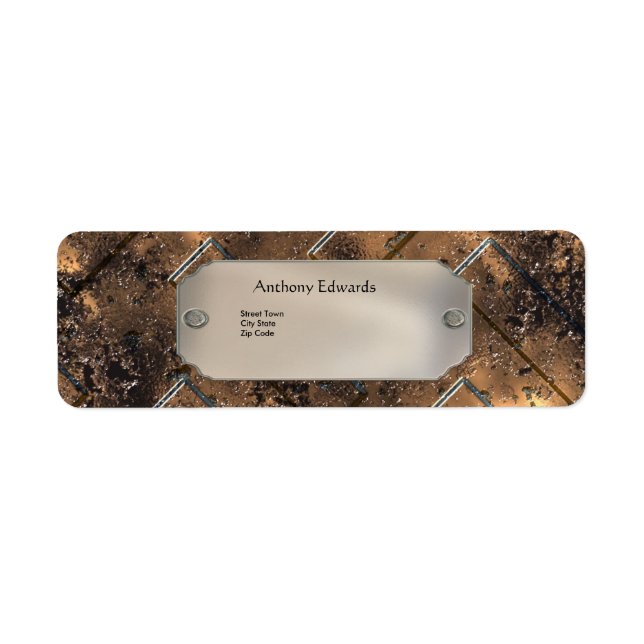Label Elegant Personal Business Rusty Metal 2 (Front)