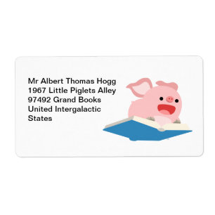 Label Flying Book and Pig Avery Shipping