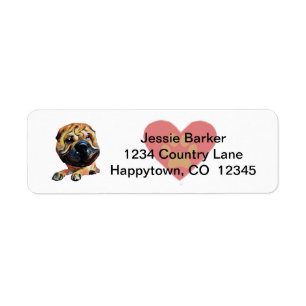 Label Fun Shar Pei Dog Return