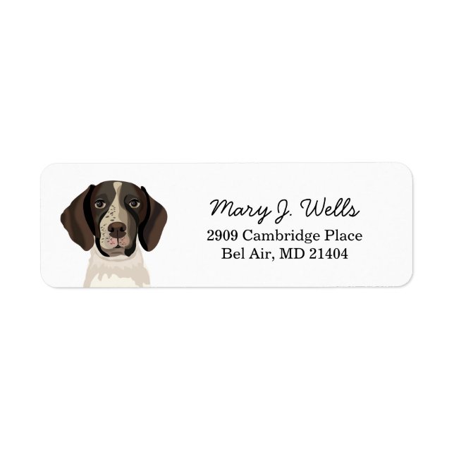 Label German Shorthred Pointer Return Address (Devant)