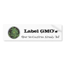 Label GMO's Tomato Plant Peace Sign Bumper Sticker