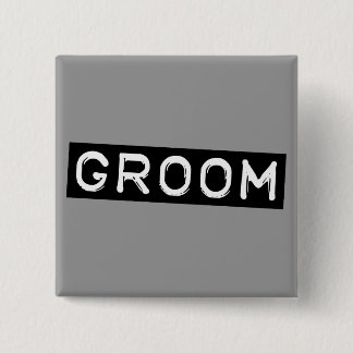 Label Groom 2 Inch Square Button