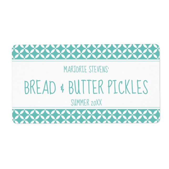 Label Light Teal & White Canning (Devant)