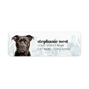 Label Staffordshire Bull Terrier Adresse de retour