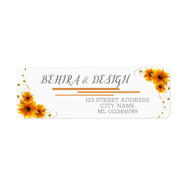 Label Sunflower Elegant Rustic Geometric (Devant)
