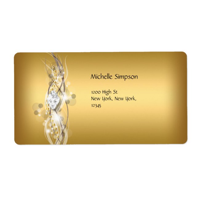 Label White Gold Diamond Address (Front)
