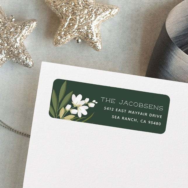 Label Winter Greenery Adresse de retour (Créateur téléchargé)
