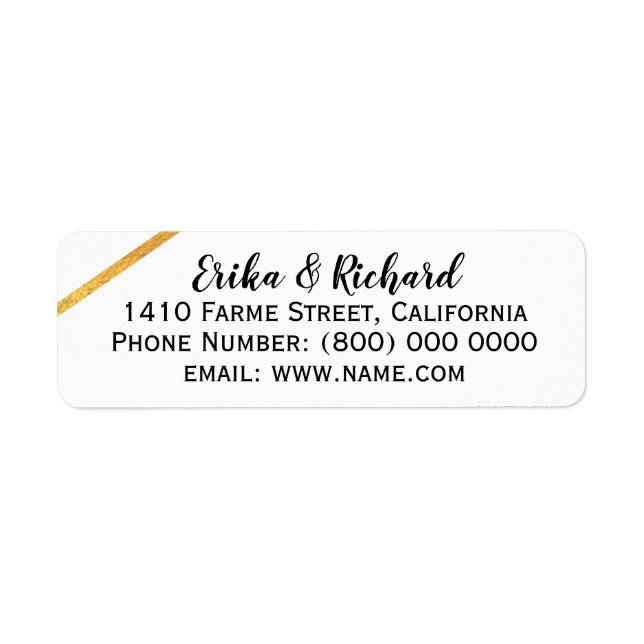 Label with names and address information (Front)