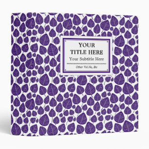 Labelled (1.5in) - Leaves - Deep Purple on White Binder