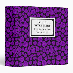 Labelled (1.5in) - Leaves - Purple on Black Binder