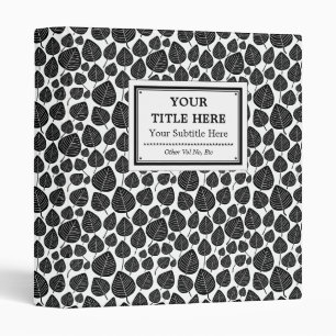 Labelled (1in) - Leaves - Black on White Binder