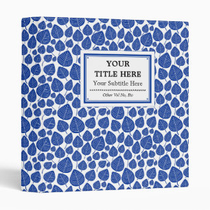 Labelled (1in) - Leaves - Navy on White Binder