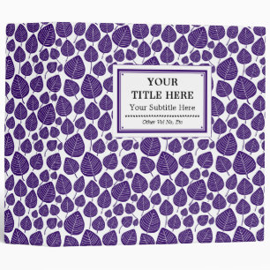 Labelled (2in) - Leaves - Deep Purple on White Binder
