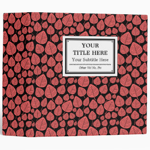 Labelled (2in) - Leaves - Tropical Pink on Black Binder