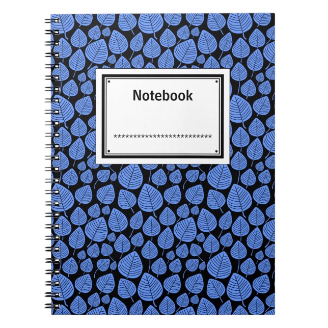 Labelled - Baby Blue on Black Notebook (Front)