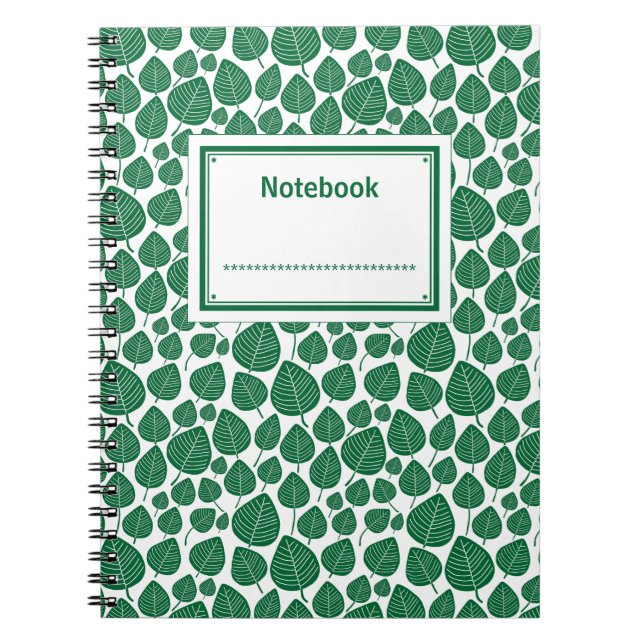 Labelled - Forest Green on White Notebook (Front)