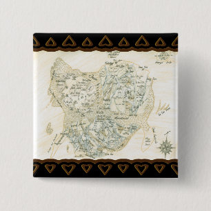 Labelled Map of Trino 2 Inch Square Button