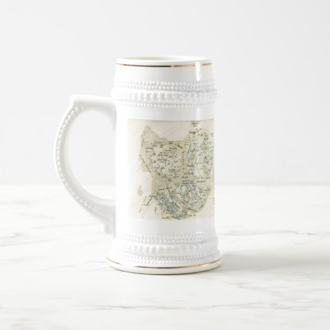 Labelled Map of Trino Beer Stein (Left)