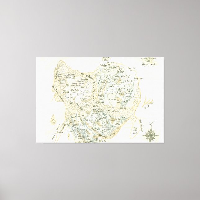 Labelled Map of Trino Canvas Print (Front)