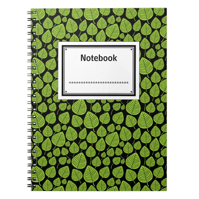 Labelled - Martian Green on Black Notebook (Front)