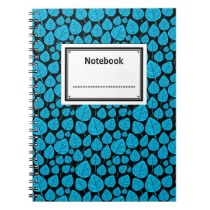 Labelled - Sky Blue on Black Notebook