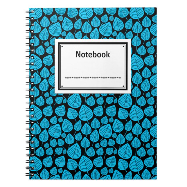Labelled - Sky Blue on Black Notebook (Front)