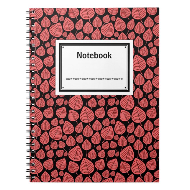 Labelled - Tropical Pink on Black Notebook (Front)