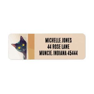 LABELLES D'ADRESSE DE RETOUR DE L'ART EN NOIR CAT