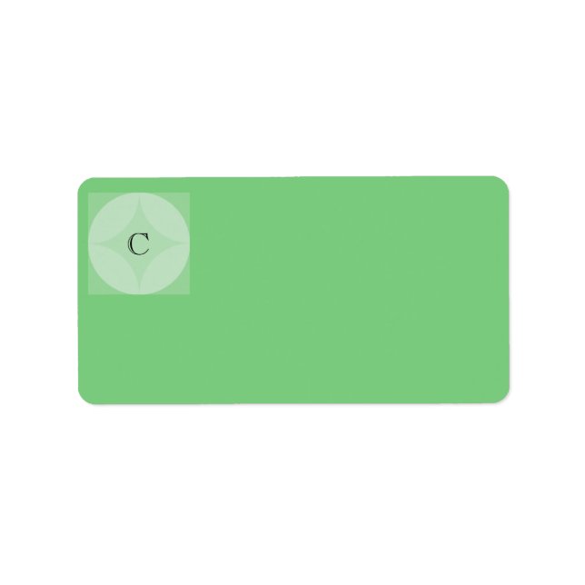 Labels - Circle and Diamond Monogram in Green (Front)