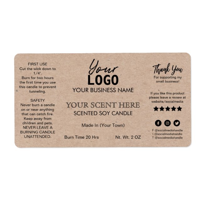 Labels de Candle Vintage (Devant)