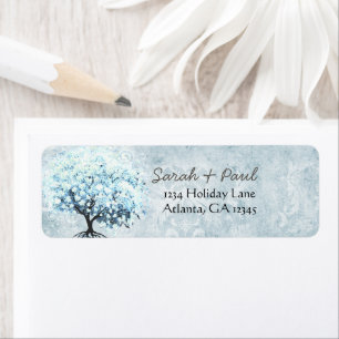 Labels de returage de Blue Damask