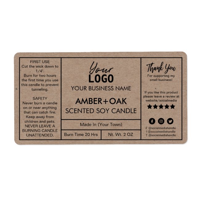 Labels de Soy Candle (Devant)