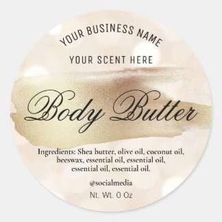 Labels For Body Butter Gold And Sparkles