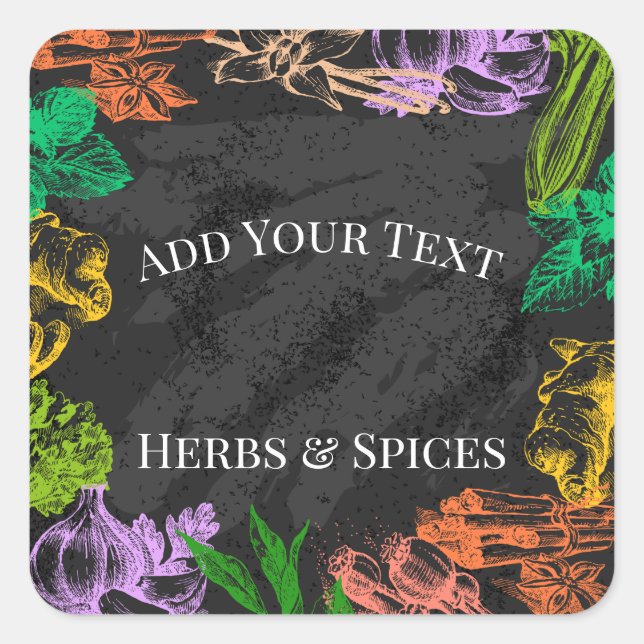 Labels for Gardening Herbs & Spices Stickers (Front)
