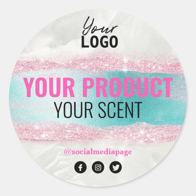 Labels For Spa And Skincare Pink Blue (Front)