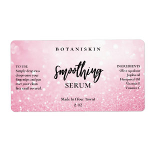 Labels Glam Bokeh Pastel Pink Face Serum