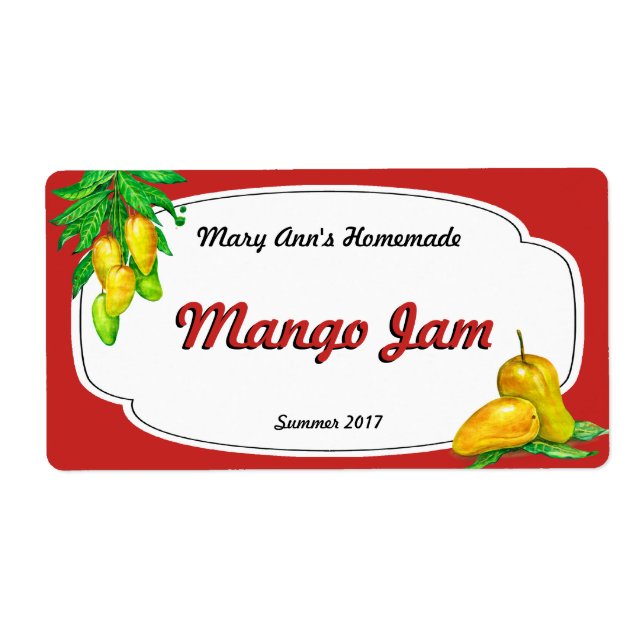 Labels Mango Jam Canning (Devant)