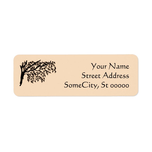 Labels, Return - Weeping Branches (brown) (Front)