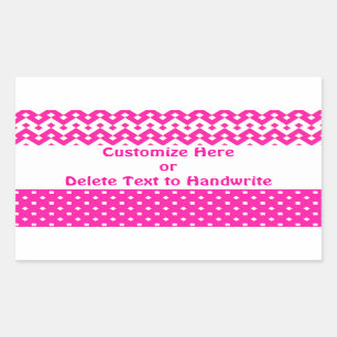 Labels to Customize, Candy Pink Geometric Pattern